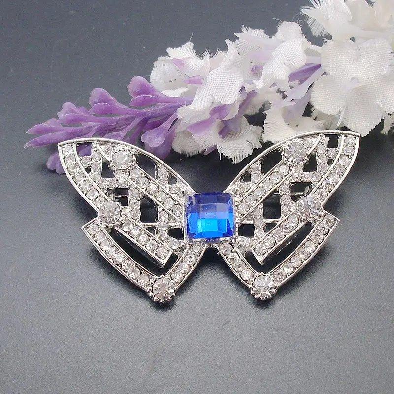 Женская Брошь бабочка в стиле Одри Хепберн синяя брошь с кристаллами стразы: