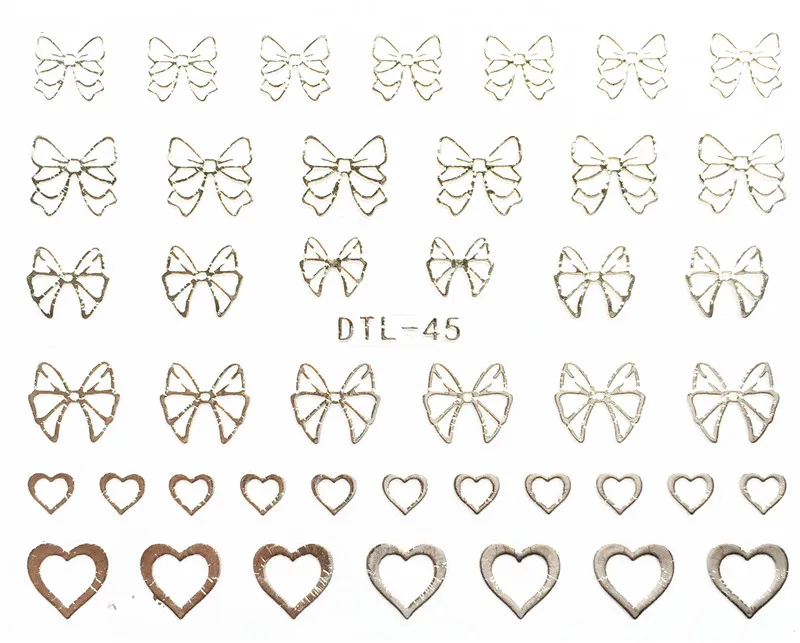 $1.5=10pcs/lot DTL37-53 Silver Fashion 1Sheet 3D Snowflake Design Tips Nail Art Nails Stickers Decals DIY Decorations |