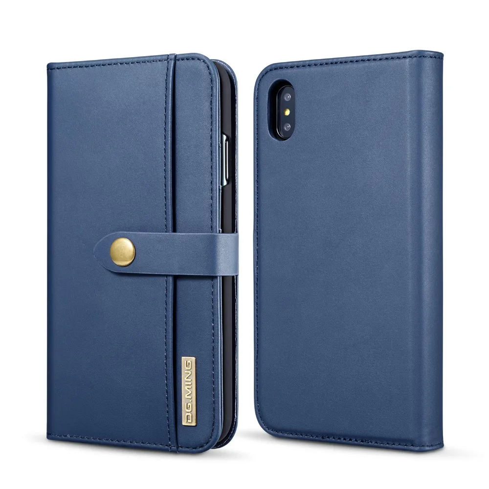Роскошный кожаный чехол кошелек для iPhone XS MAX Folio съемный магнитный телефона из