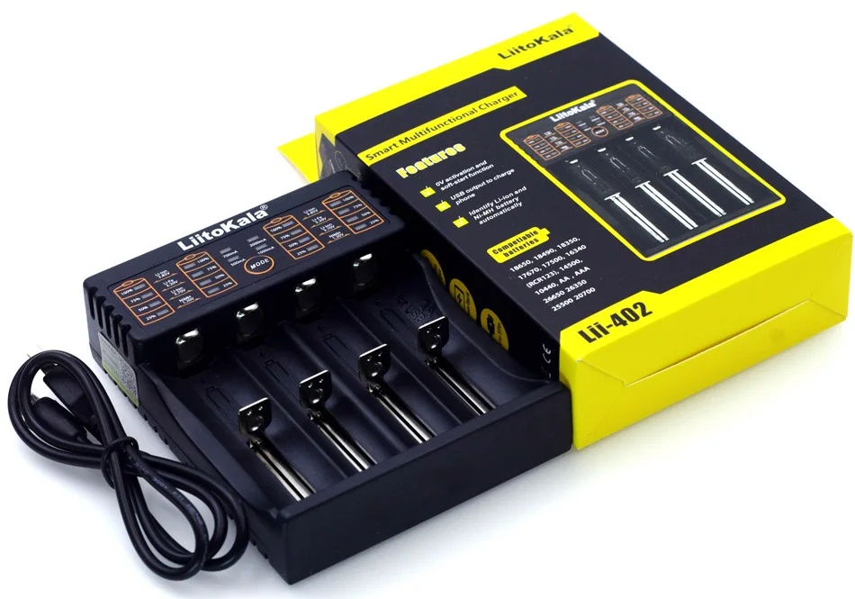liitokala lii402 lii202 lii100 18650 Зарядное устройство 1.2 В 3.7 В 3.2 В AA/AAA NiMH литий-ионный аккумулятор smart Зарядное устройство 5 В 2A EU/US/UK plug