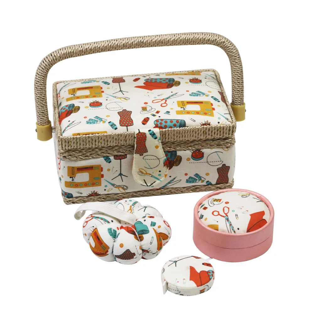Мини-наборы для шитья ткань Pincushion иглы нитки, ножницы Выдвижная линейка рулетка коробка для хранения Набор рождественские подарки для мамы