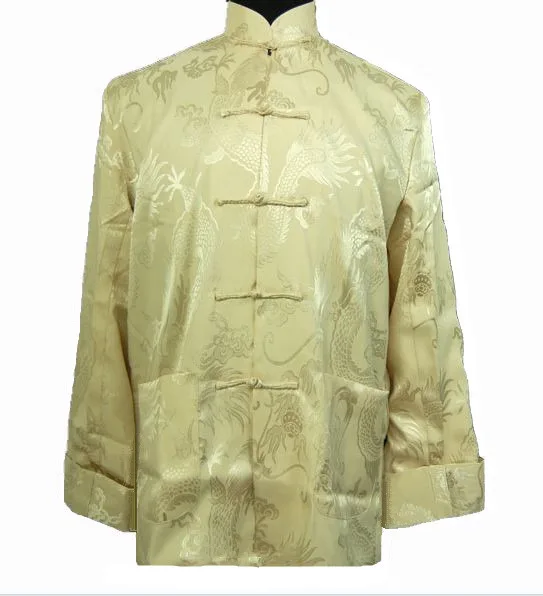 Новое поступление темно-синяя китайская мужская шелковая атласная куртка