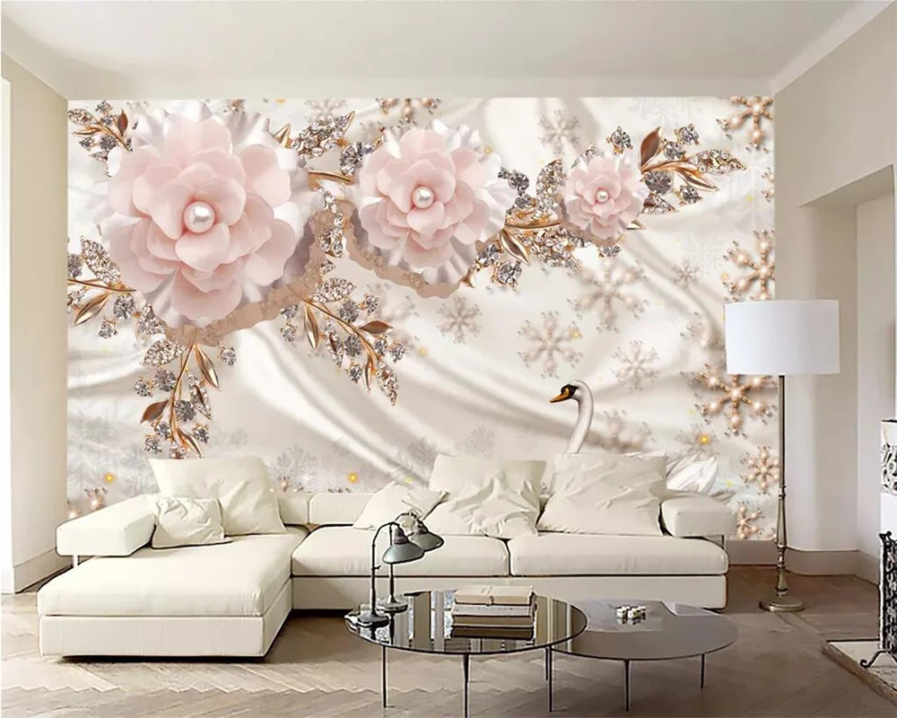 3d стерео фотообои на заказ роскошный Европейский лебедь Ювелирное Украшение