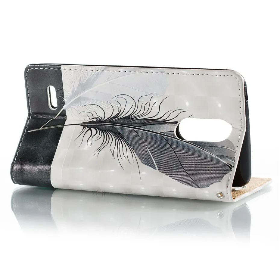 3D окрашенные Флип из искусственной кожи Кошелек слот для карты ремешок чехол LG