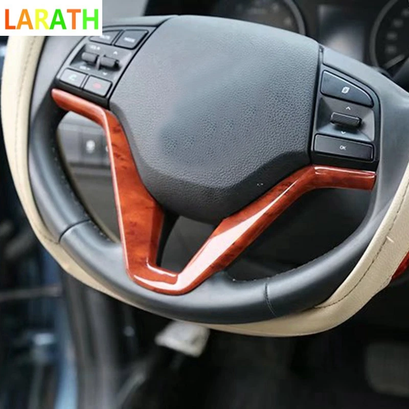 Чехол на руль автомобиля для Hyundai Tucson 2015 2016 2017 цвета Красного дерева украшение