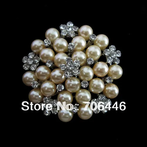 Блестящие Серебряные Цвет крем с искусственным жемчугом и украшенные стразами