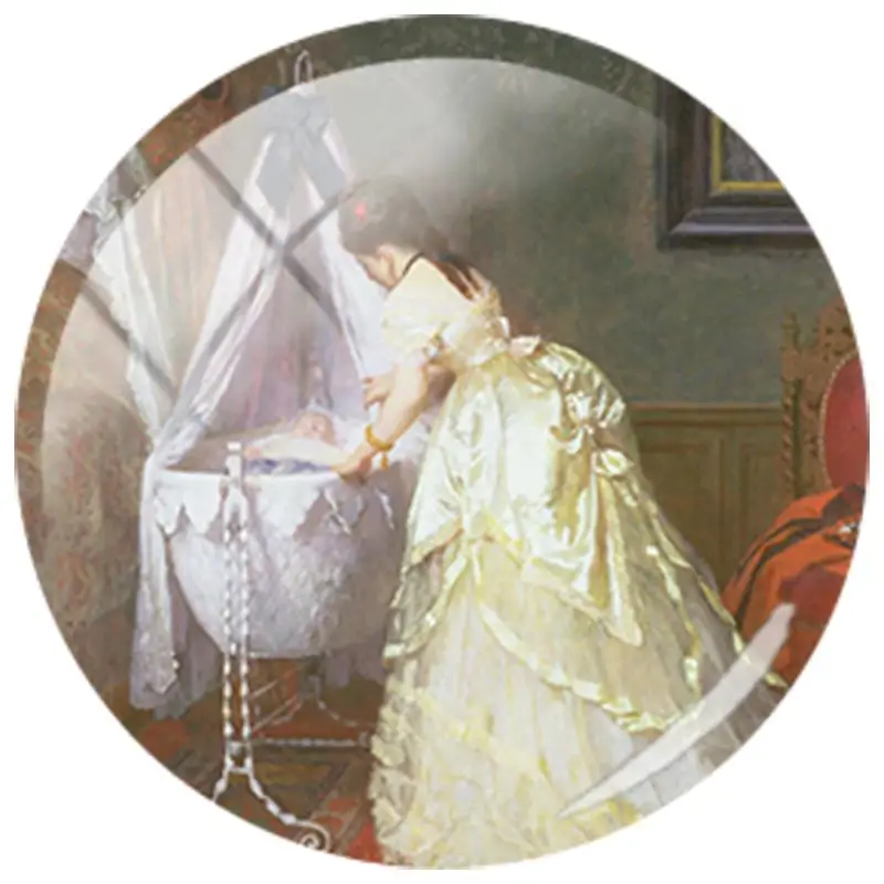 MM223 TAFREE Винтаж мать и ребенок дети искусства Paiting 25 мм круглый стеклянный кабошон купол DIY Камея Подвеска Настройки ювелирных изделий - Цвет: MM223