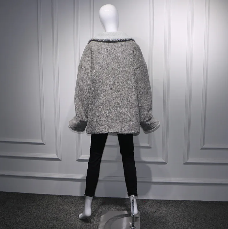 Теплые Oversize Мех Ягненка Пальто Для женщин 2018 осень зима Свободные толстый хлопок