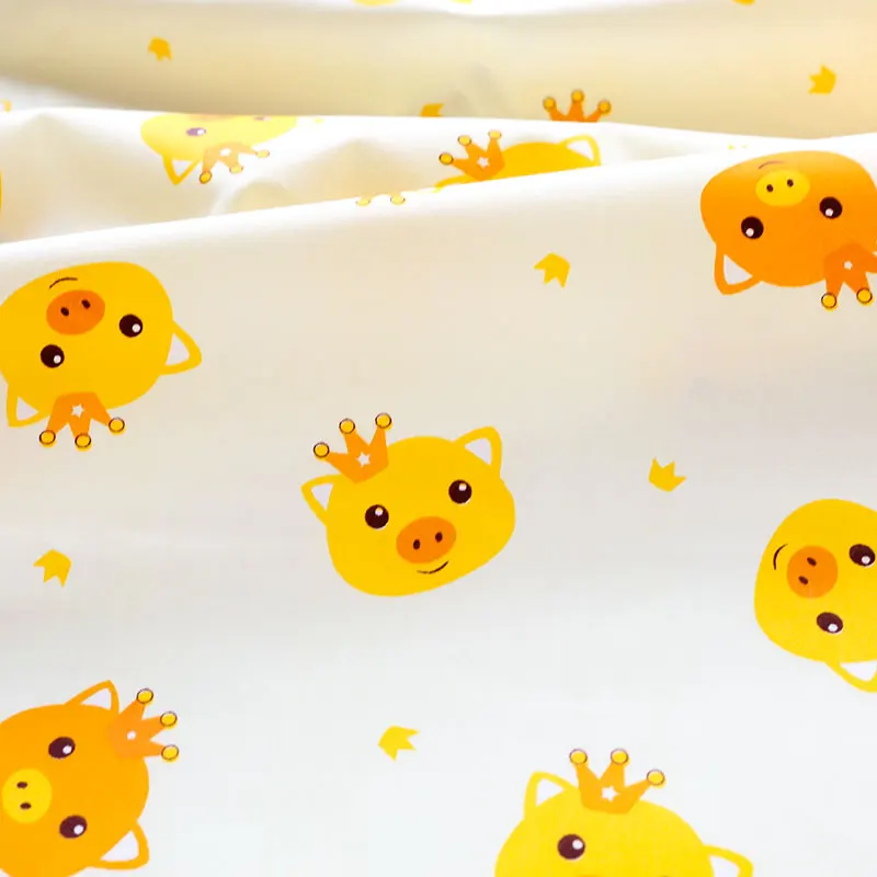 B 160CM*50CM baby newborn cotton cloth cartoon crown pig fabric for DIY kids nursey bedding quilting baby apparel handwork fabric - Цвет: B