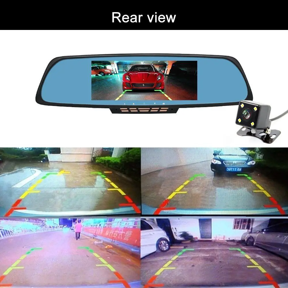 

6.86" HD 1080P Car DVR Dash Video Recorder Dual Lens +GPS Navigator+Rearview Cam