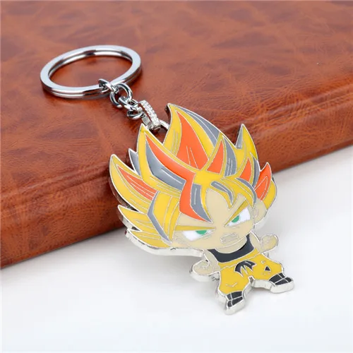 Классический мультяшный брелок 2 цвета аниме Жемчуг дракона брелок Z Son Goku Saiyan 3D металлическая голова подвеска брелок аксессуары - Цвет: A