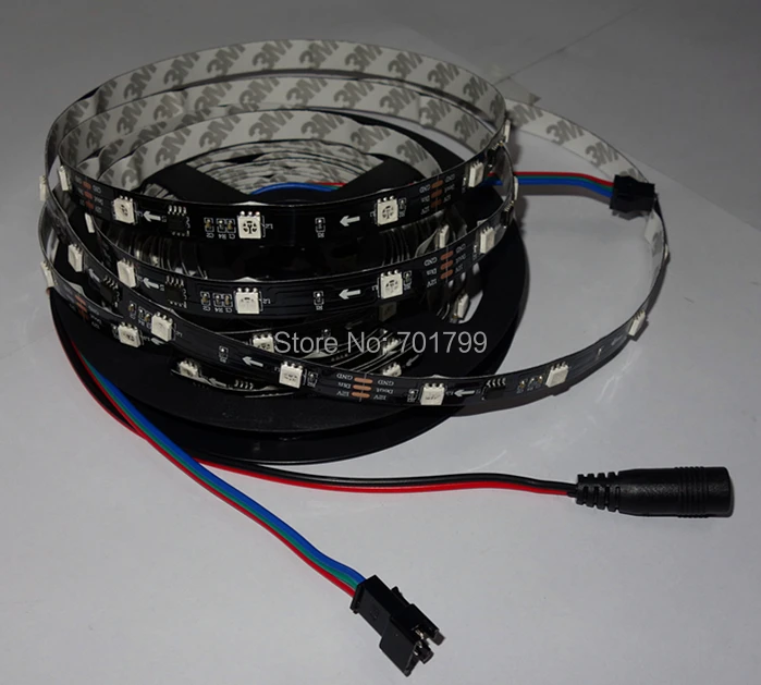 5 м 12 В постоянного тока 30 светодиодов/м 10 шт. ws2811 ic/метр (10 пикселей) черная