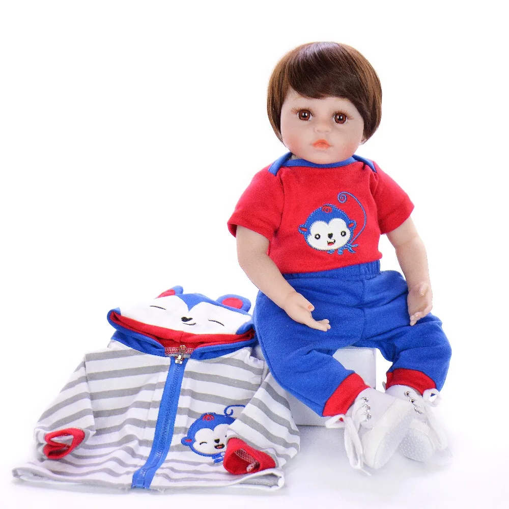 

real Soft Silicone Reborn Baby Dolls Realistic cloth body newborn dolls boy Clothing model girls's favorite surprise gift toy