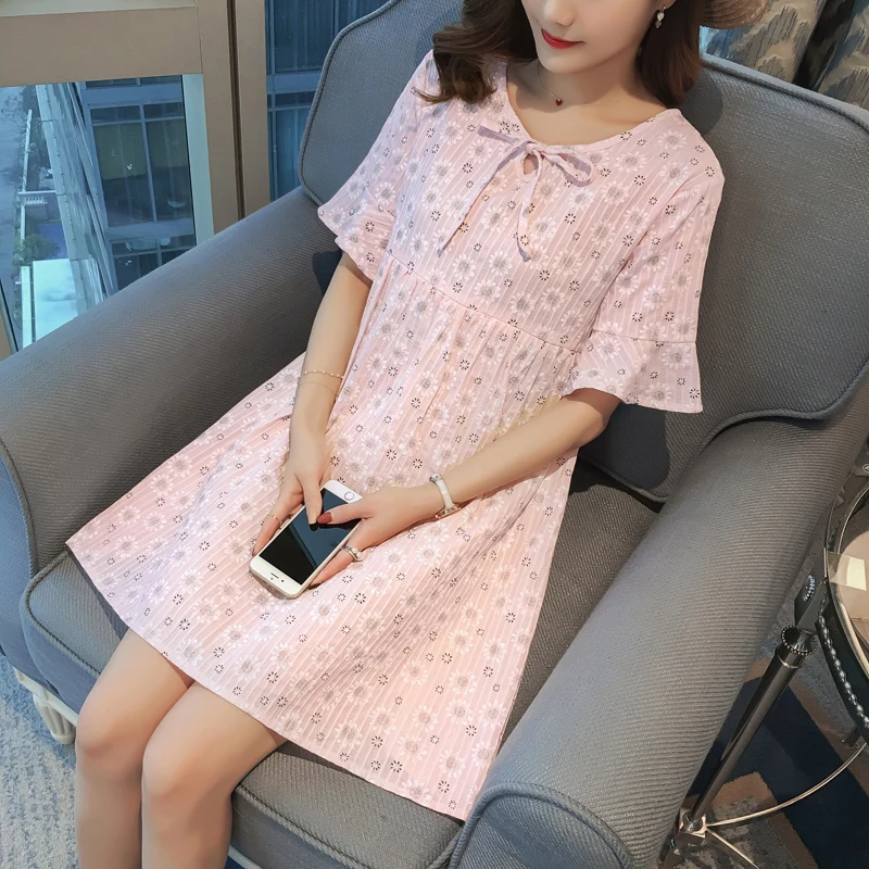 Новинка 2019 Брендовое платье для беременных женское Повседневное с цветочным