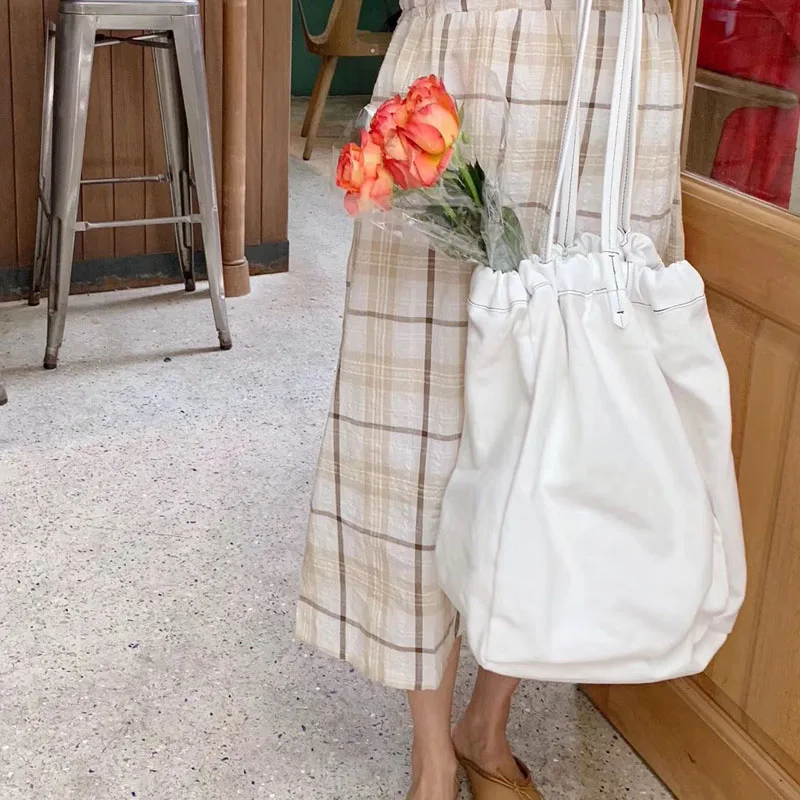 Новинка Лето 2019 Женская вместительная холщовая Портативная сумка на плечо для