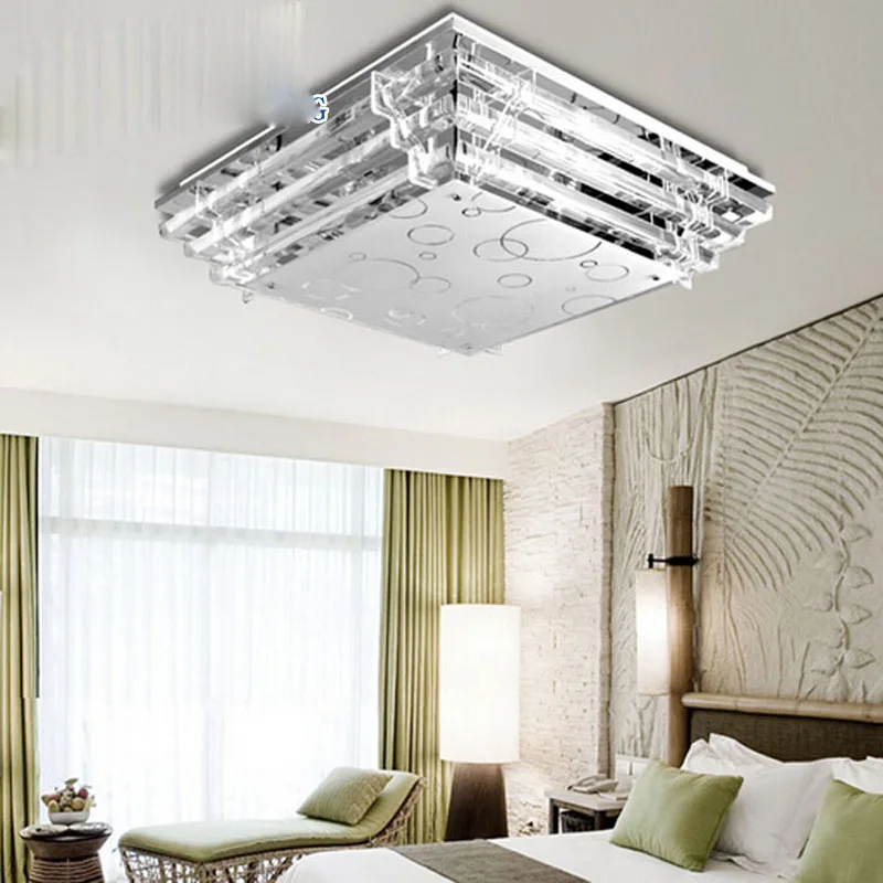 Светодиодная прямоугольная хрустальная лампа Современная гостиная столовая