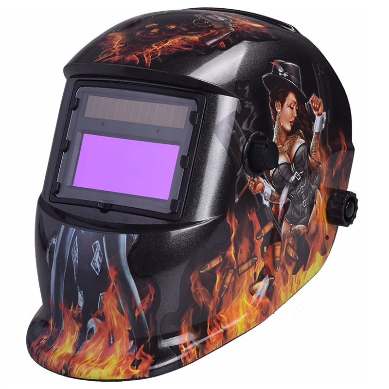 Двойной объектив 2 датчика Солнечная Авто Затемнение Сварочный Шлем Tig Mma