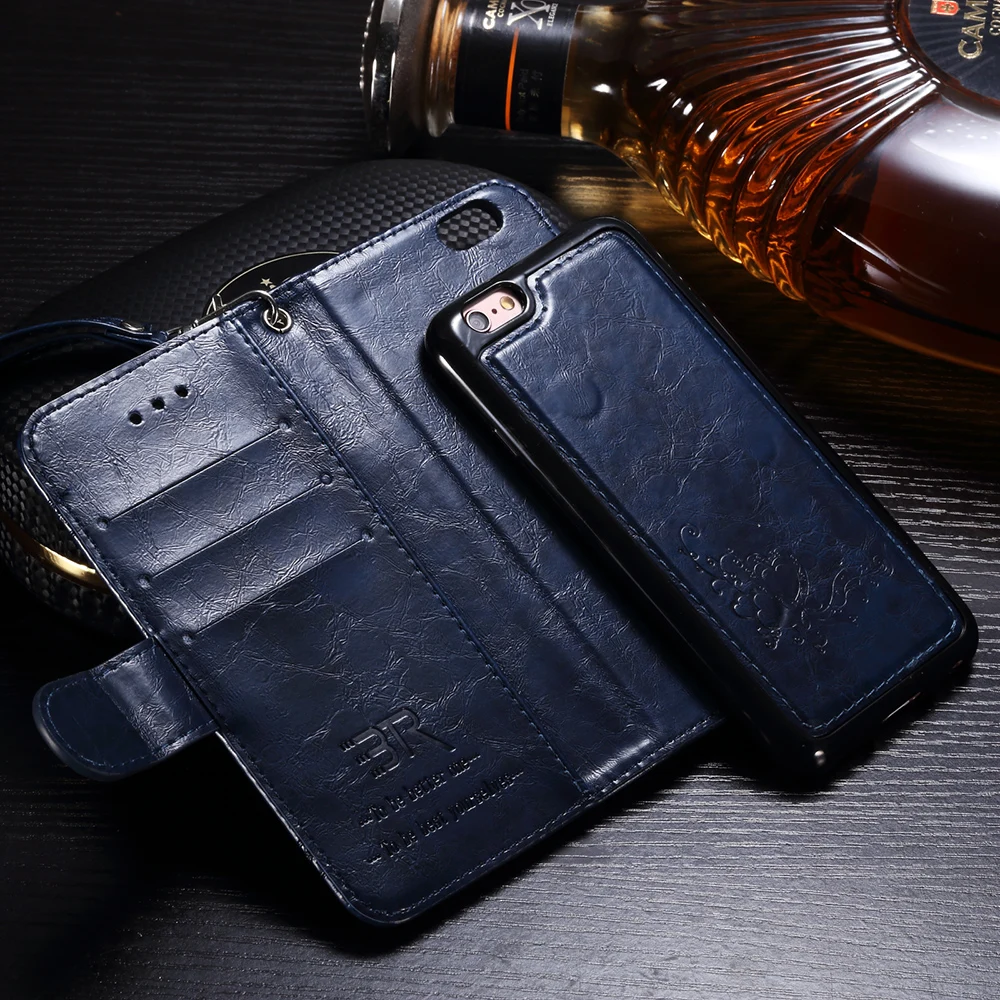 Чехол-бумажник из натуральной кожи с цветочным принтом для iPhone 7 откидной крышкой