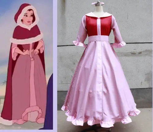 Розовый карнавальный костюм красавицы и чудовища Белль на заказ Бесплатная