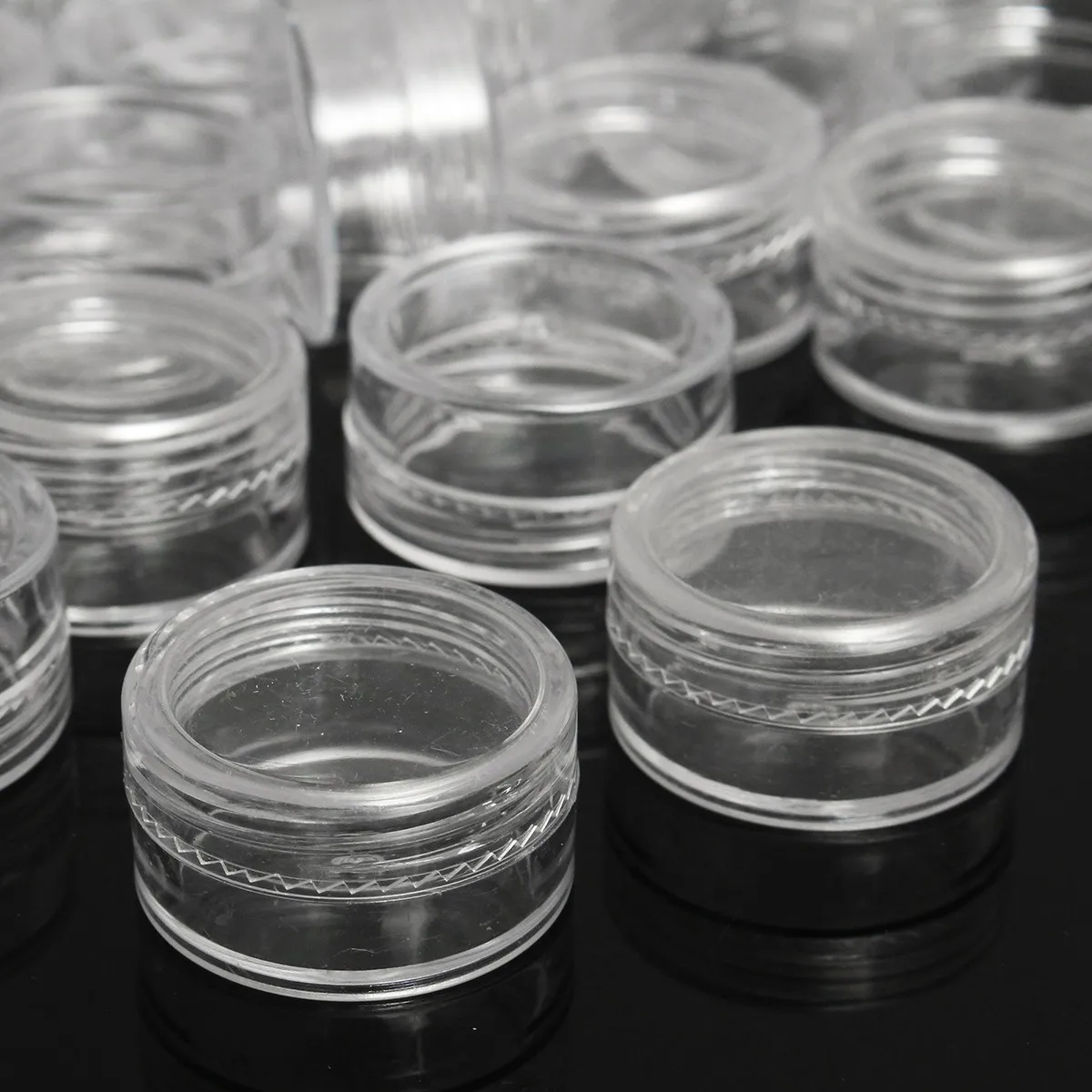50 шт 5g 5 ml Косметика для макияжа пустой банка для пищевых продуктов для теней для век, для лица тара для кремов и жидких косметических средств прозрачный полистирол 2,9x1,5 см многоразовые
