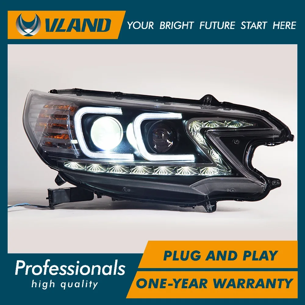 

Vland factory for Car head lamp for CRV 2012 2013 2014 headlight with DRL LED Light Bar Projector Lens H7 Xenon