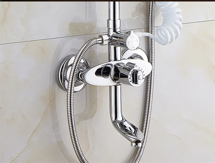 Senducs Chrome Thermostatic Shower Set Classic Bathroom System with Cheap Price Brass Top | Обустройство дома