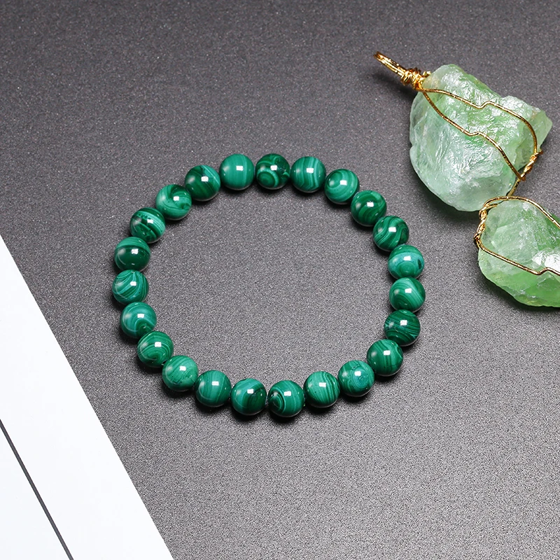 AAAAA Natural Malachite Bracelet Women Jewelry Natural Stone Stretch Couple Bracelet For Men Malachite Gem Beads Bracelets