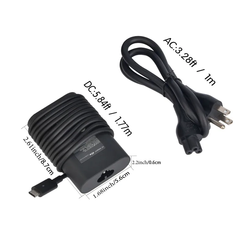 45 Вт 20 в 2.25A ноутбука Зарядное устройство USB C Мощность адаптер переменного тока для Dell XPS12 9250/XPS13 9365/LATITUDE 7275 7370/VENUE 8 10 PRO 5056 5855