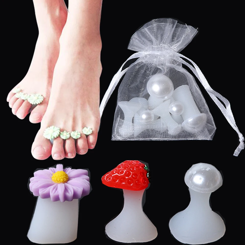 8 шт силиконовая пена разделители пальцев ног мягкие прокладки Фиолетовый Цветок