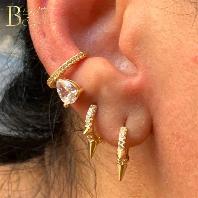 BOAKO маленькие серьги-кольца 925 пробы серебряные серьги для женщин/мужчин Панк Серьги Золото Серебро готика девушка мини круглые aretes Z5