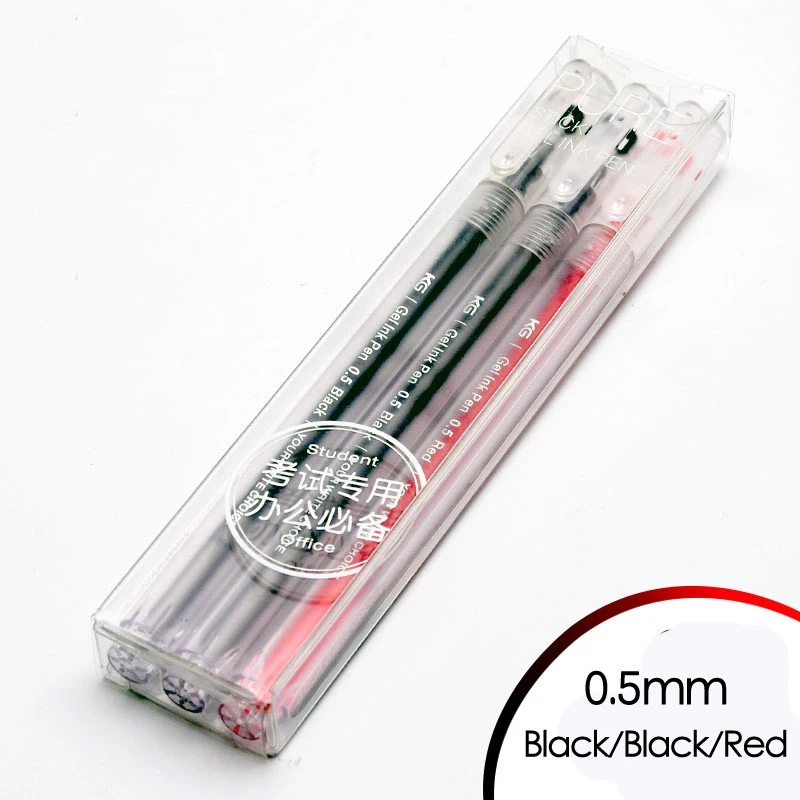 

3Pcs/set KACO PURE Series Gel Pen Cute Matte Transparent Writing Pens with Cap 0.5mm Black Blue Red Ink Student Stationery