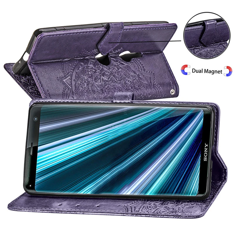Для Sony XZ3 Чехол Флип Роскошный кошелек задняя крышка кожаный чехол для телефона