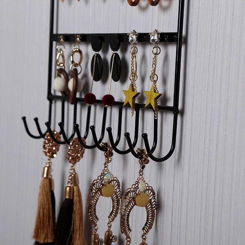 Jewelry Earring Necklace Hanger Holder Storage Organizer Packaging Display Rack Hooks Wall Mount Hat Key Hook | Дом и сад