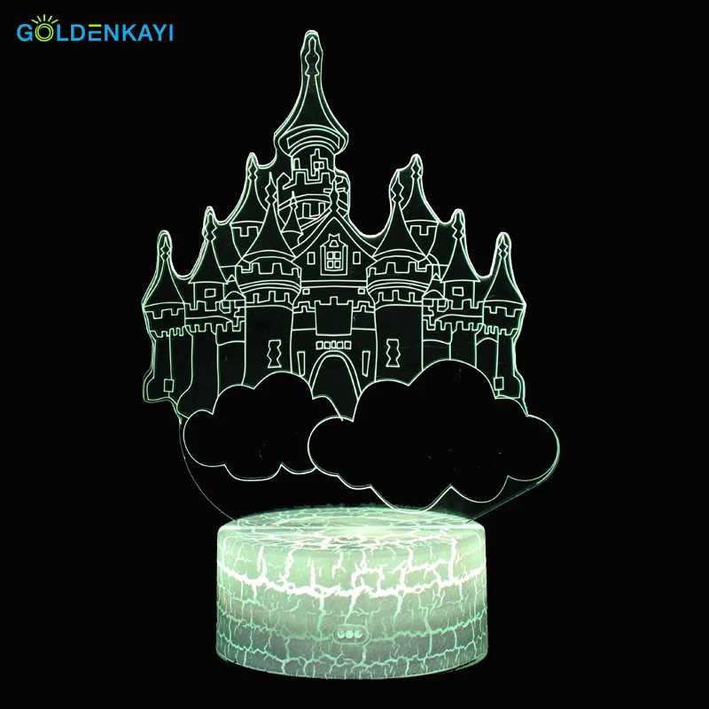 Оригинальность ночные светильники 3D город неба LED атмосфера животных настольная