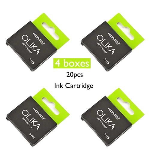 Olive Ink 4 Packs Корейский monami OLIKA, сверхтонкий наконечник, 0,38 мм, Студенческая перьевая ручка, набор, прозрачная(1 ручка+ 3 картриджа), кавайные канцелярские принадлежности - Цвет: Olive Ink 4 Packs
