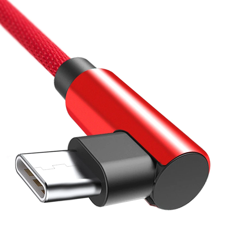 ROCK l-образный usb type-C кабель, зарядный кабель для Galaxy Note 8 S8 Plus Xiaomi 6 Mi5 huawei P10 P9 из нейлоновой оплетки