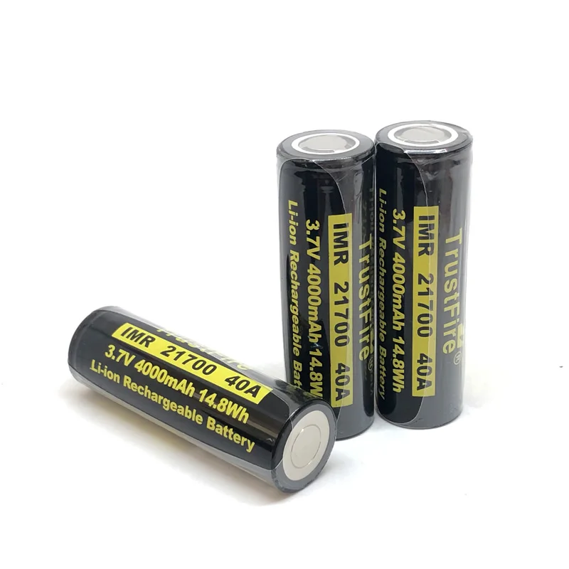 5pcs/lot TrustFire IMR 21700 3.7V 40A 4000mAh 14.8W Rechargeable Battery Lithium Batteries For Flashlights Torch