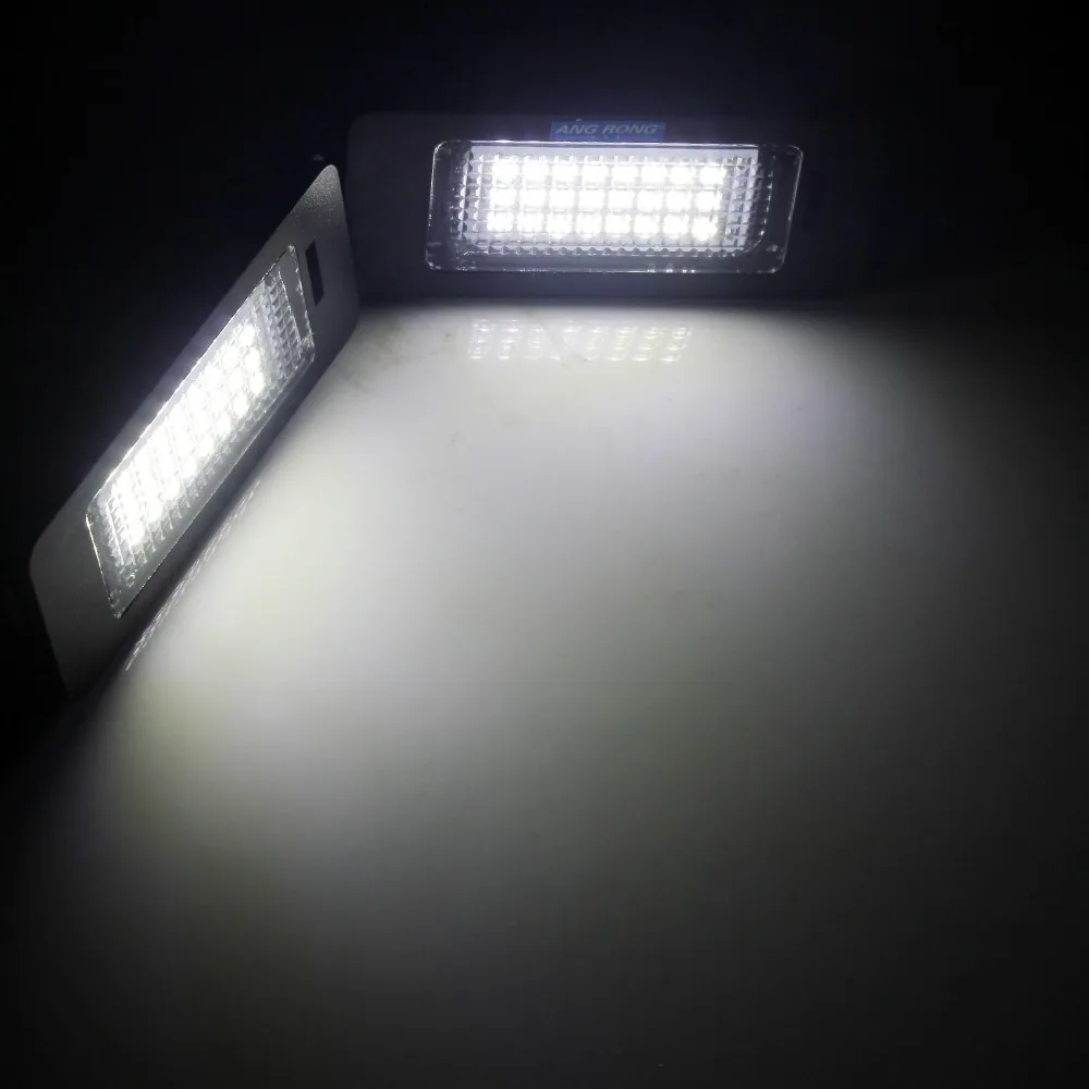 ANGRONG 2x18 SMD 3528 LED белый свет номерного знака для Audi TT Q5 A3 A4 A5 A6 A7 VW Golf MK6 Passat B6 Porsche Panamera |