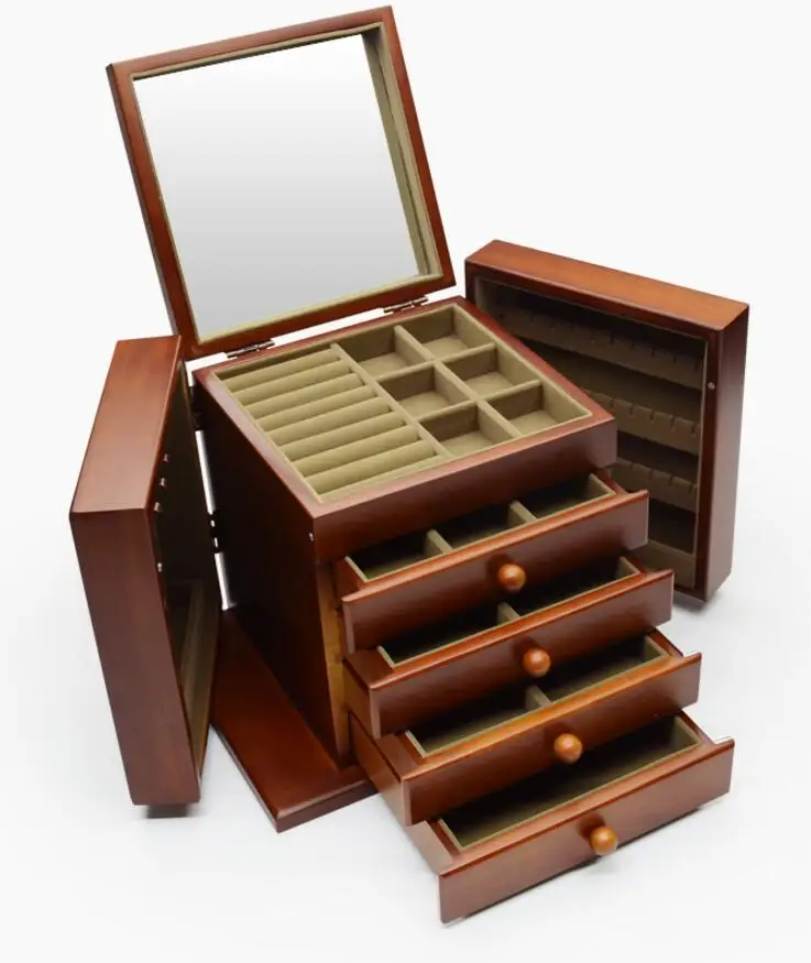 Клевера реальные деревянная шкатулка для украшений в стиле ретро большой