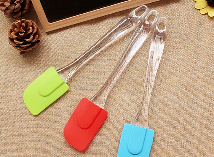 Силиконовый скребок для муки/сливочного шпателя с прозрачной ручкой 1 шт.