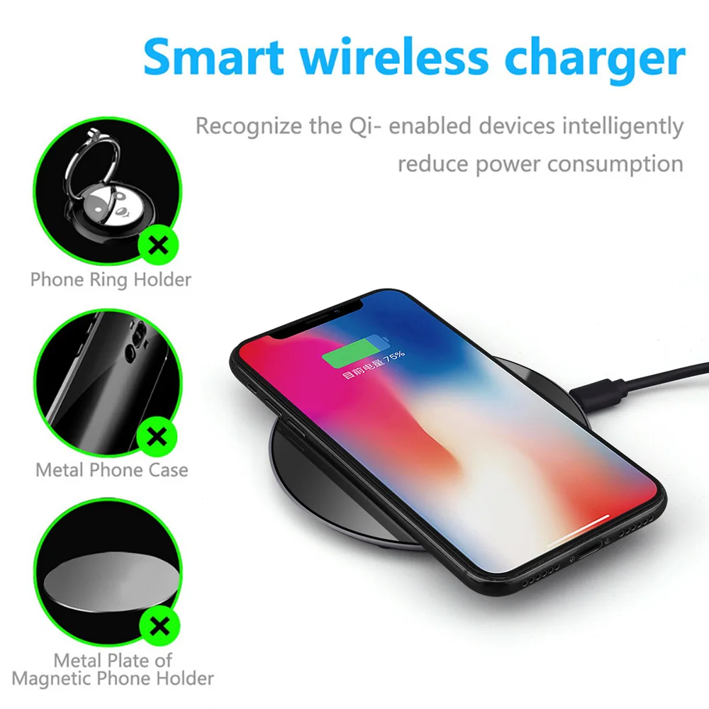 DCAE Беспроводное зарядное устройство для iPhone 8 X XS Max XR Qi Беспроводная зарядная