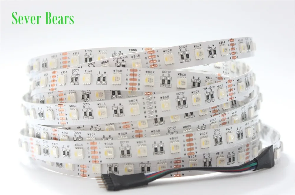 

S160 4 in 1 5m/lot 16.4ft 60Leds/meter DC 12V SMD 5050 Flexible LED RGBW/RGBWW Light Strip Colorful Non Waterproof