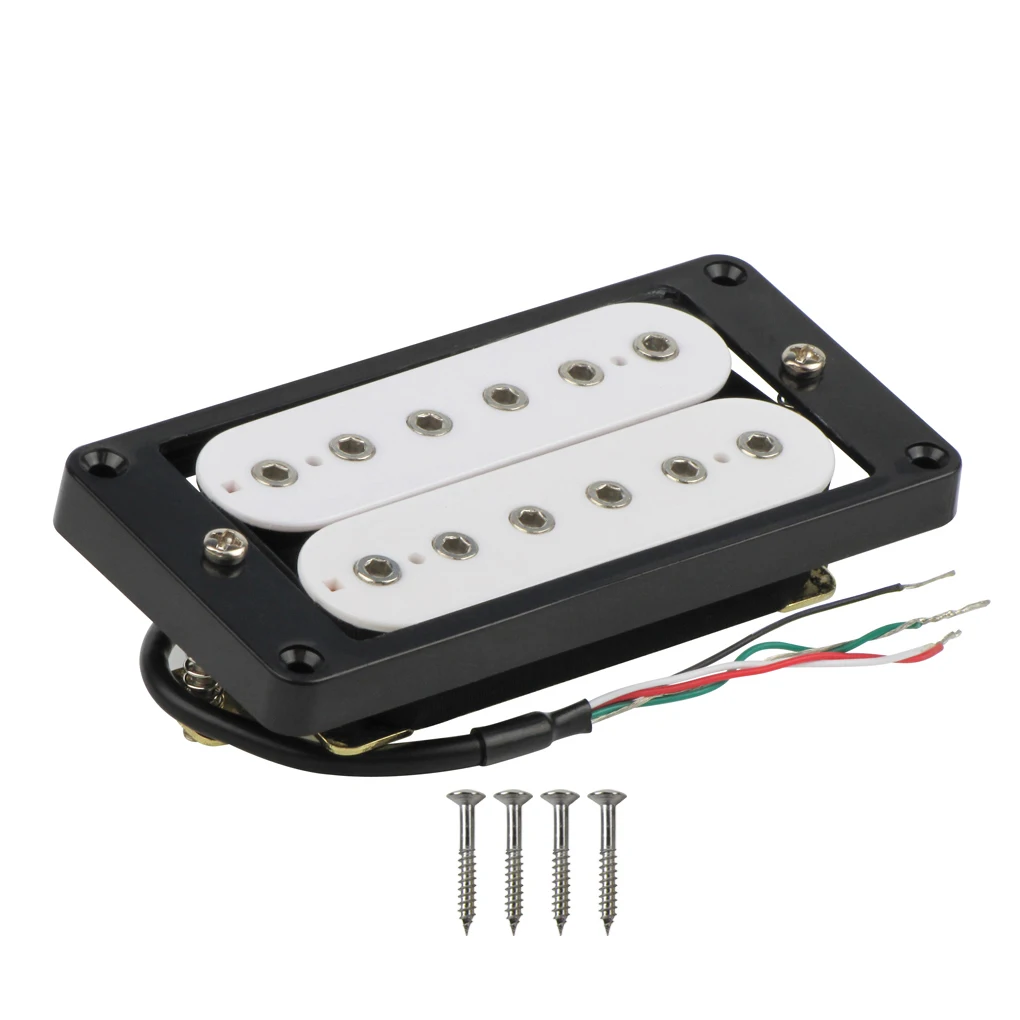 FLEOR Humbucker двойная катушка пикап Гитара мост Пикап керамический магнит белый с