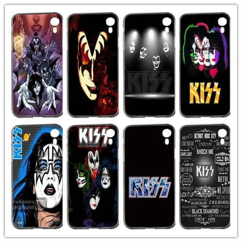 Генные симмоны поцелуй Группа Мягкие TPU мобильного телефона для Iphone 4 4s 5 5S SE 5C 6 S 7 8