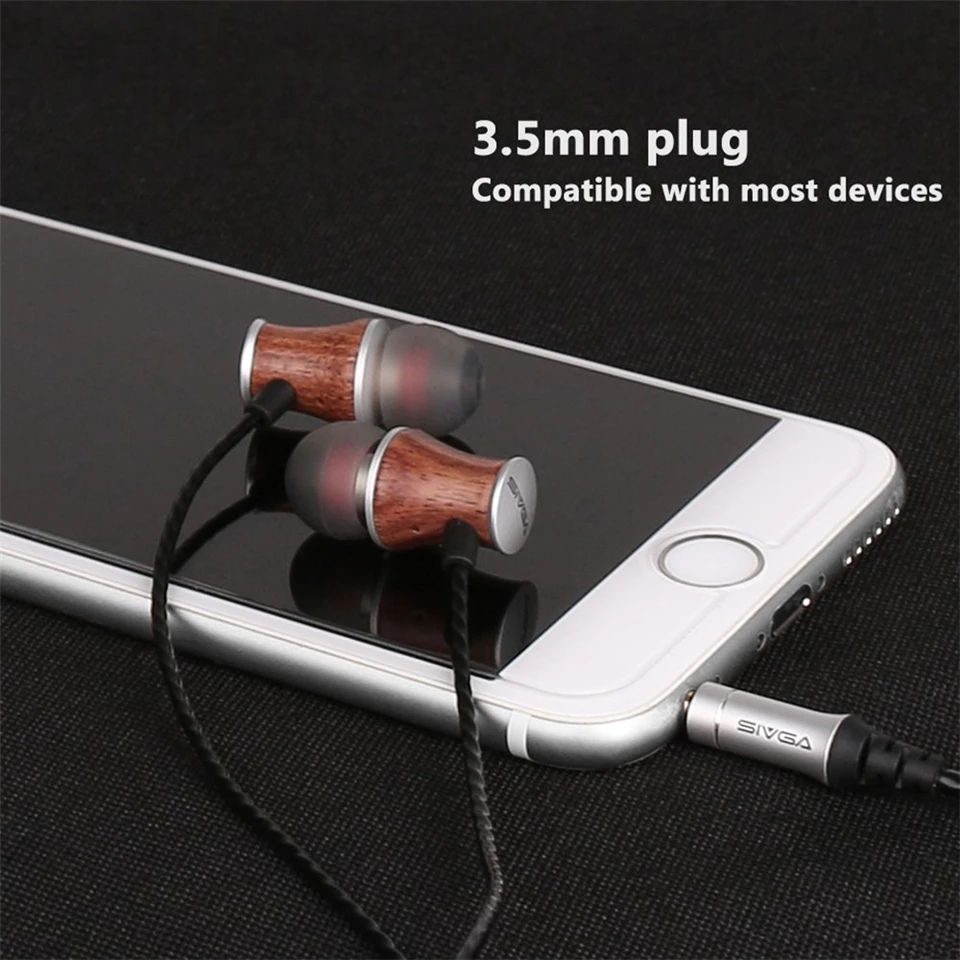 SIVGA M006 из розового дерева наушники вкладыши стерео бас HIFI Fever динамические