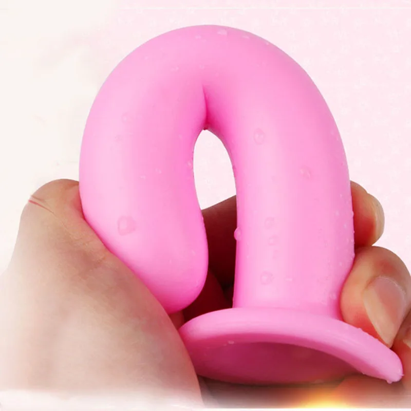 Big Suction Cup Pink Silicone Soft Anal Plug Sexy Toys Smooth Cozy Dildo Butt Plugs Sex For Woman Men Gay Buttplug | Красота и