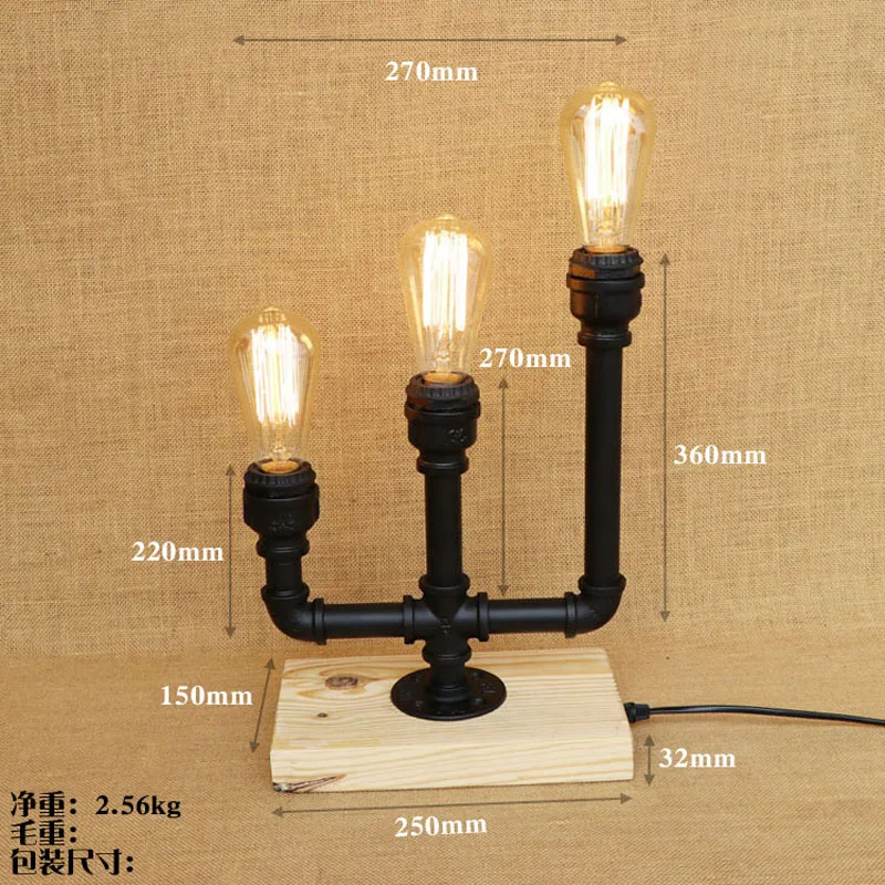 Светодиодный ретро светильник в стиле лофт Скандинавская настольная лампа