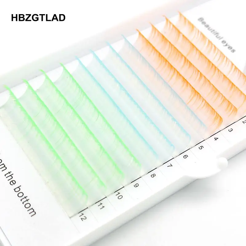 Hbzgtlad C/D curl 8-15 мм накладные ресницы Градиент Синий Зеленый Оранжевый Индивидуальный ресниц цветные ресницы искусственные ресницы для наращивания