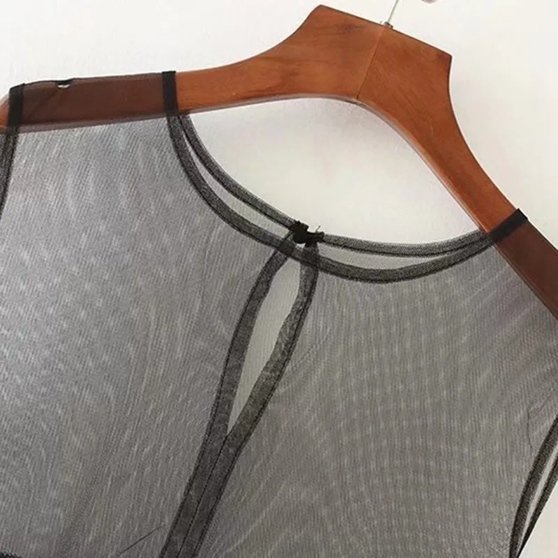 Женское шифоновое платье VGH черное повседневное облегающее трапециевидной формы