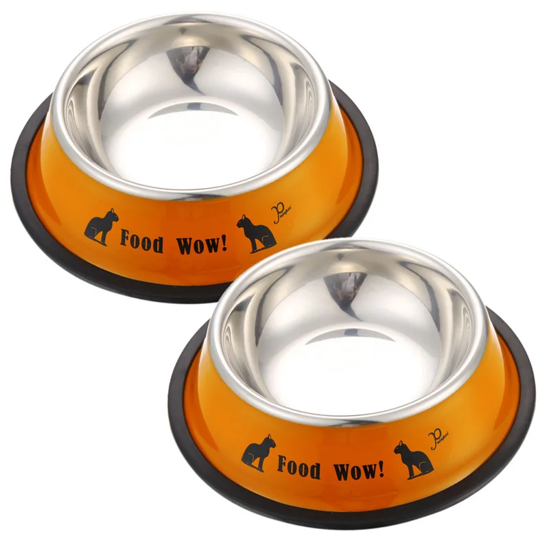 Новое Прибытие Из Нержавеющей Стали Anti-skid Собак Pet Cat Food Вода Чаши Миски Для
